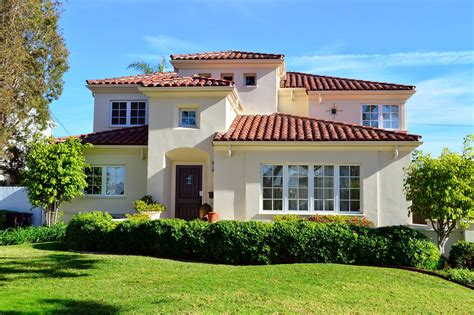 beige red roof exterior